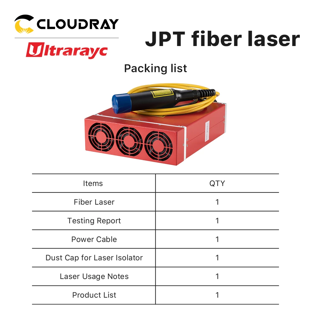 Ultrarayc 1064nm MOPA Sợi Nguồn Laser JPT M7 Series 20W-120W 2-350ns Xung Thời Gian Cho Sợi Laser màu Kim Loại Đánh Dấu