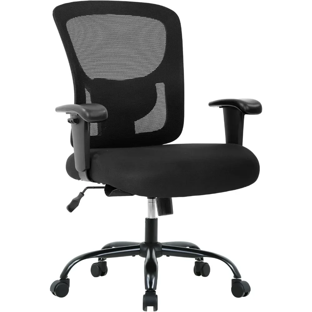 

Wide Seat+Desk Support Adjustable Arms Task Rolling Swivel Mesh Executive High Back Ergonomic Chair for Adults Women,Black