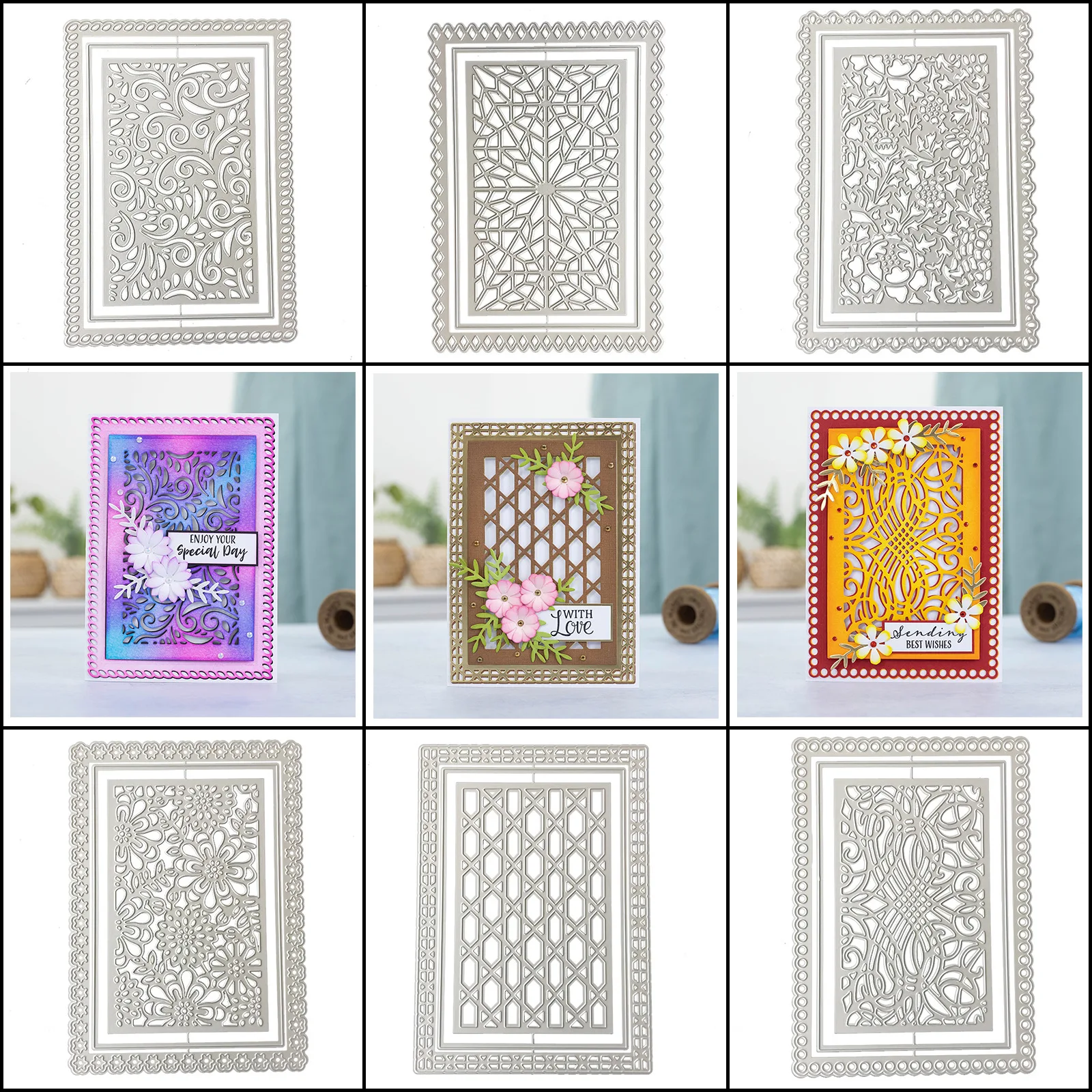 

Background framework Metal Cutting Dies DIY Scrapbook Photo Decoration Embossed Card Making Handicrafts