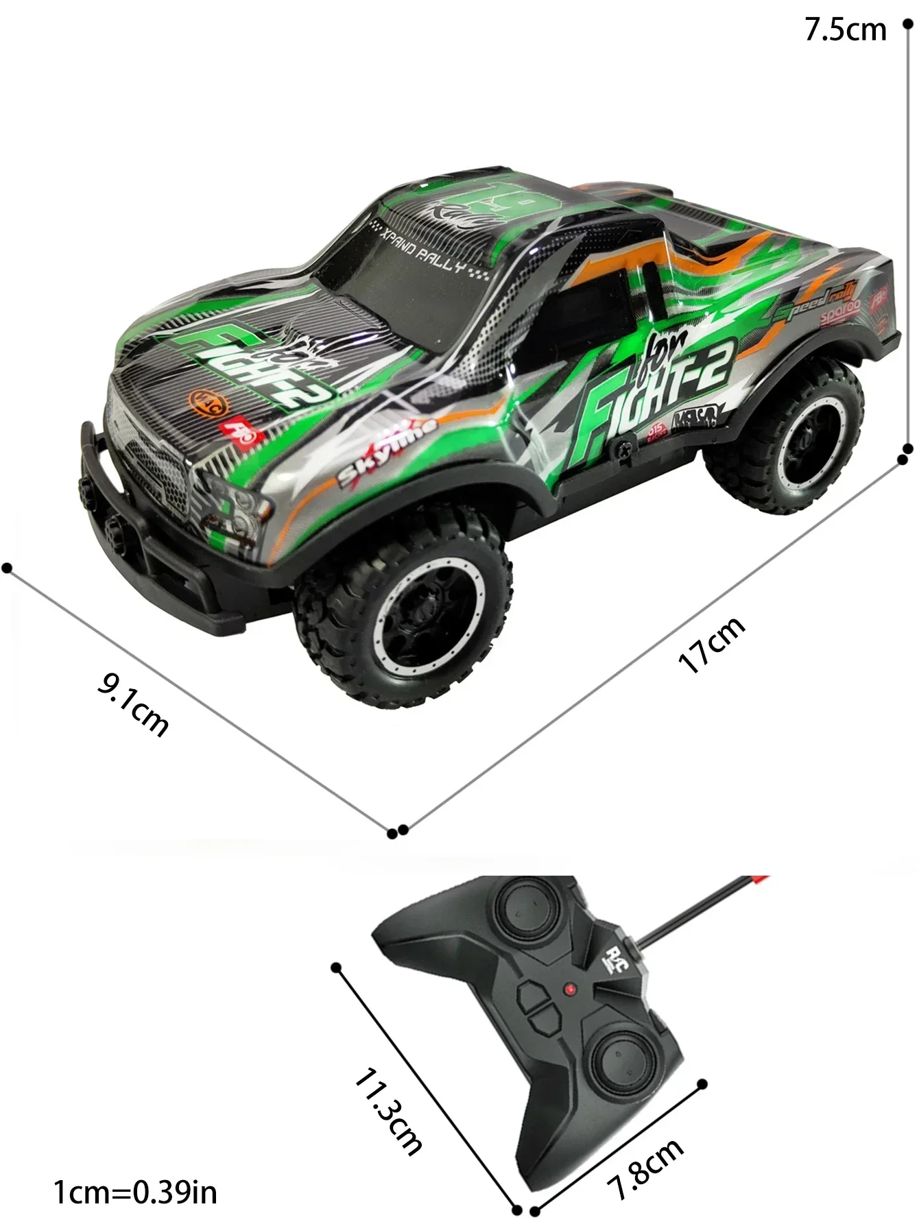 Remote Control Toys RC Car with Light 1:24 Scale Off Road Radio-controlled Car for Kids Indoor Toy NOT Include Battery