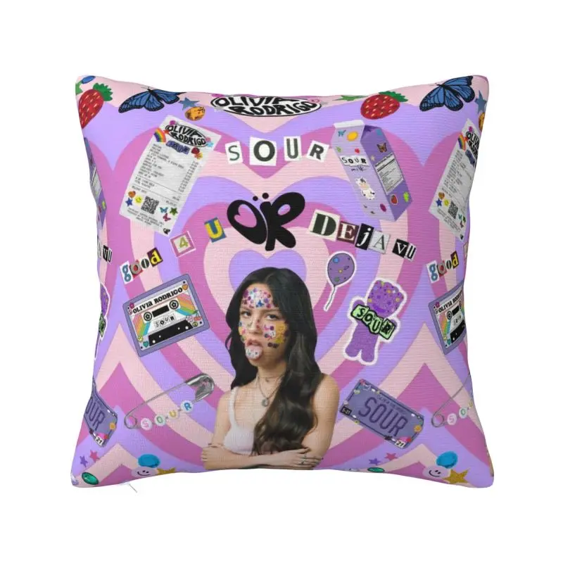 Custom O-Olivia And R-Rodrigo Square Pillow Case Home Decor 3D Two Side Printed Cushion Cover for Car