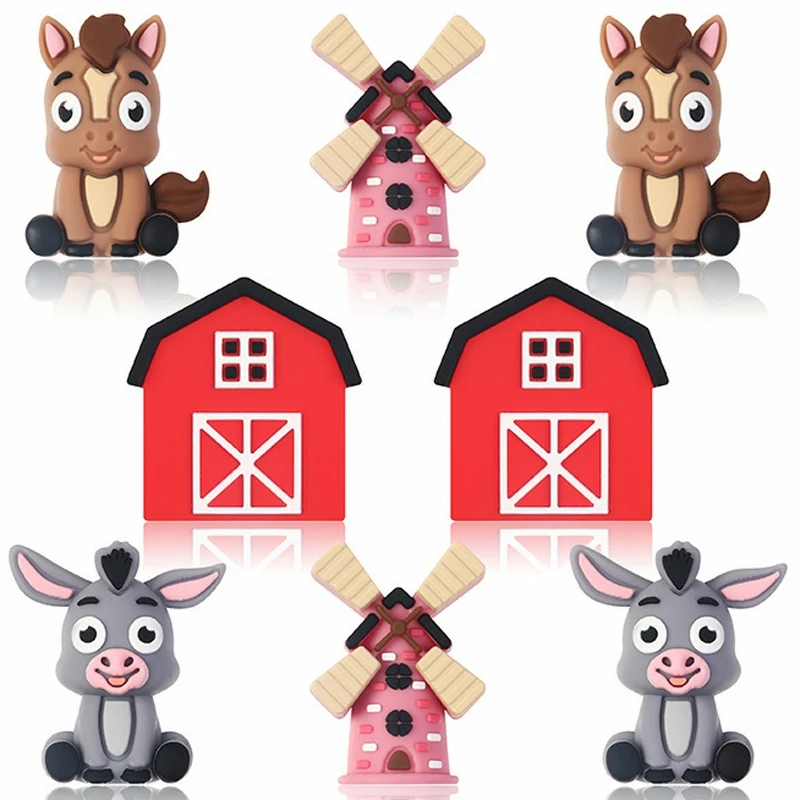 

10/20Pcs Silicone Beads Animal 3D Focal Beads Jewellery Making DIY Keychain Beaded Pen Bracelets Jewelry Accessories