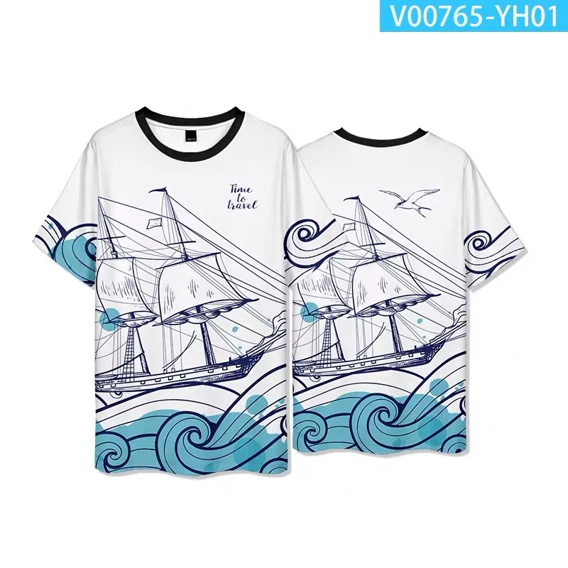 

Japanese Ukiyo-E Cool 3D Printing T-shirt Summer Fashion Round Neck Short Sleeve Popular Streetwear Plus Size