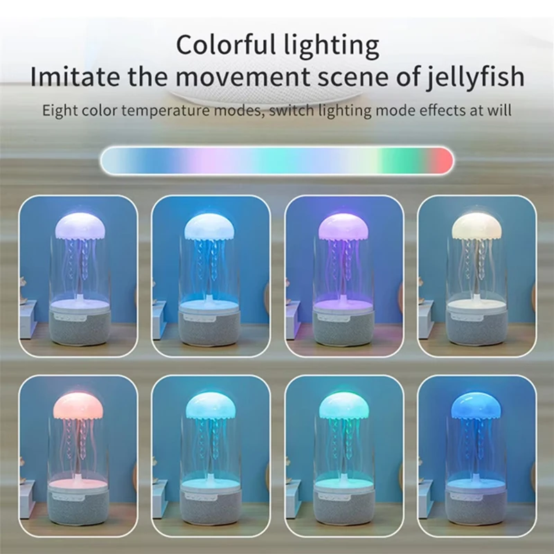 Jellyfish Lamp Bluetooth Speaker - Colorful Portable Hifi Stereo With 3D Surround Sound Subwoofer Home Theater System