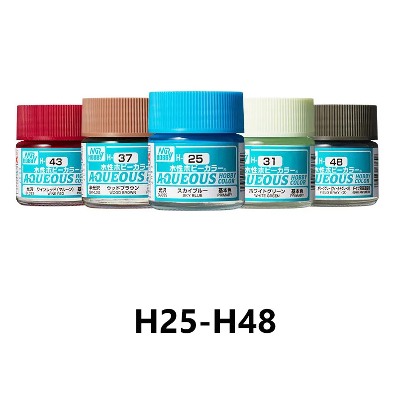 10ml Mr Hobby H25-H48 Water-based Paint Draw Pigment DIY Doll Military Tank Ship Plane Model Handicraft  Coloring Building Tool