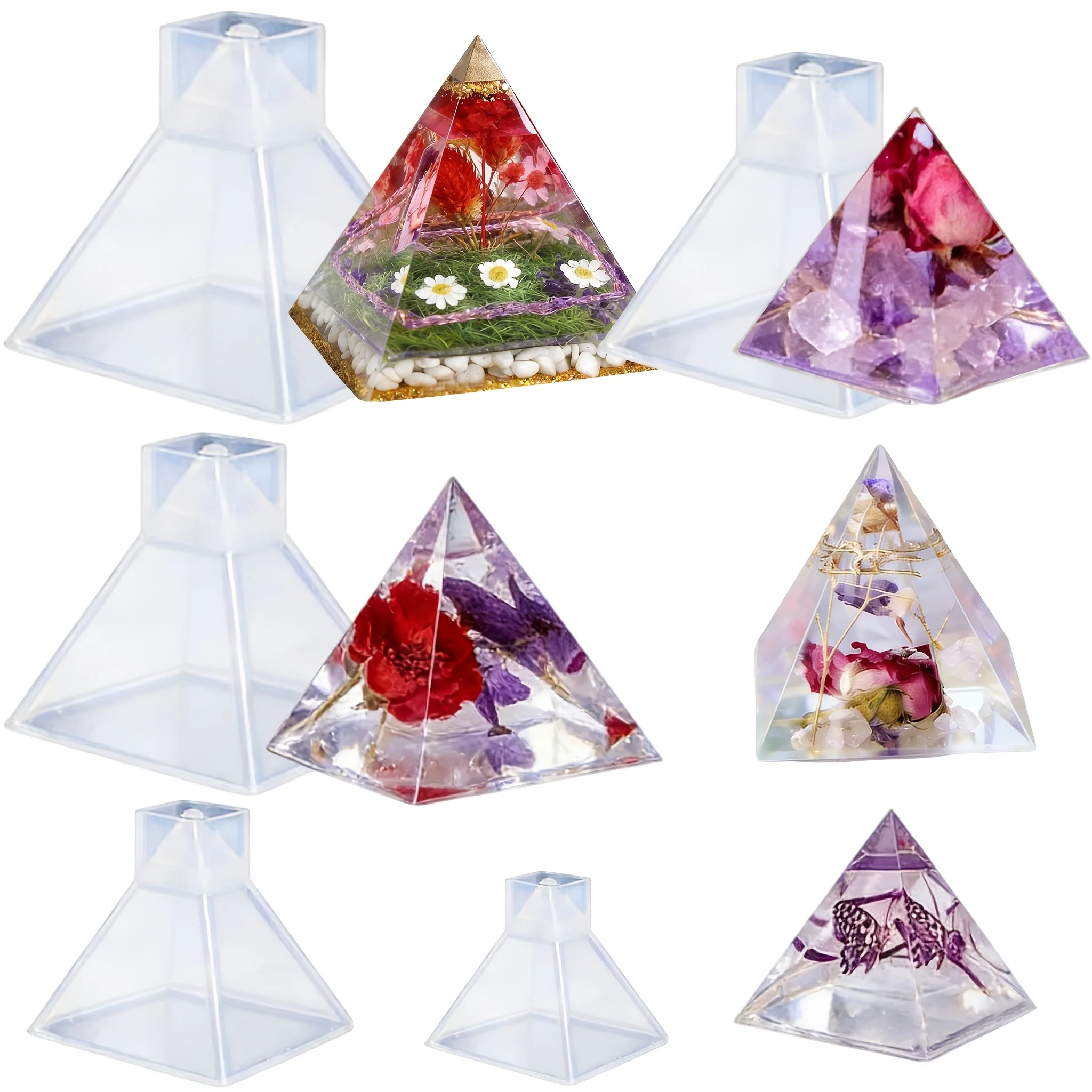 

5шт-форми из смолы в форме пирамиды разных размеров, подставки для ювелирных изделий ручной работы своими руками, свадебные подарки, образцы украшений для дома