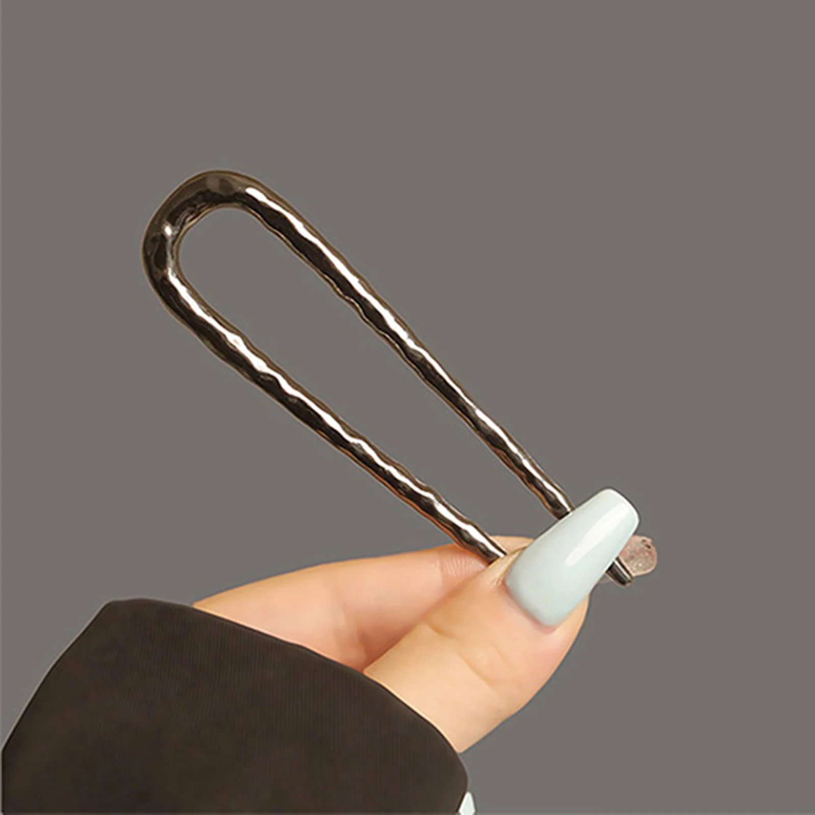 U-shape Metal Hairpin Chinese Hanfu Accessories Retro Hammer Texture Alloy Hair Stick For Women Traditional Cheongsam Hair Clasp