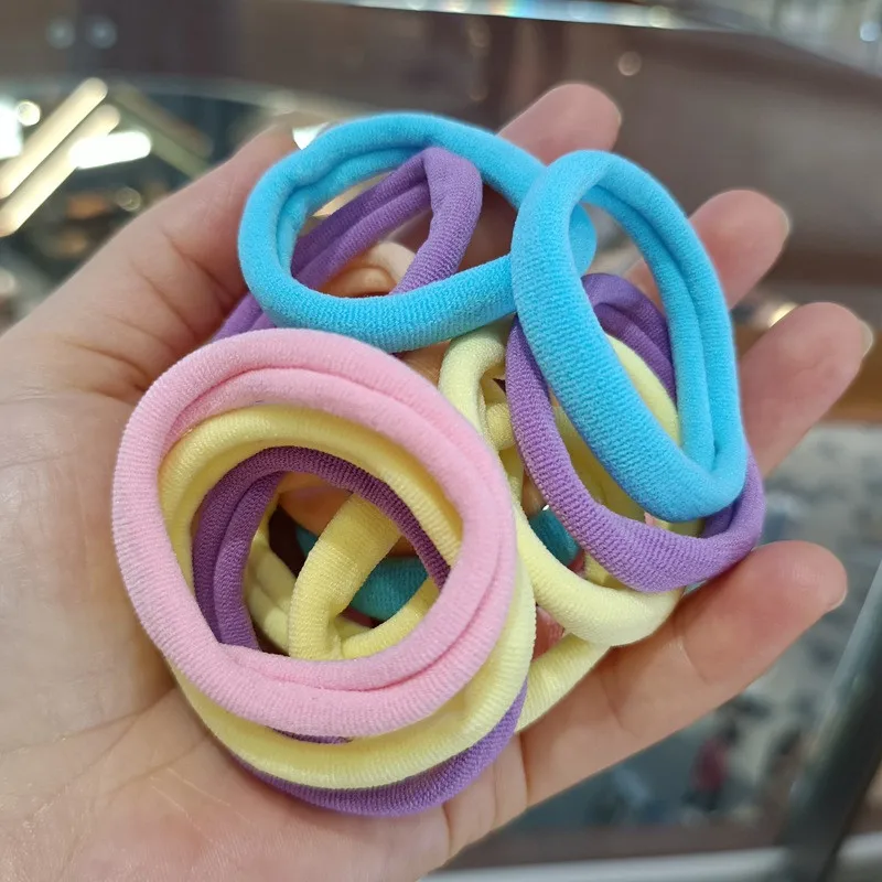 50/100 Stück Damen-Haaraccessoires 4,5 cm Mittelgroße Einfache Haargummis Basis-Edition Schonende Haarbänder Mädchen Elastische Haargummis – Detail 8