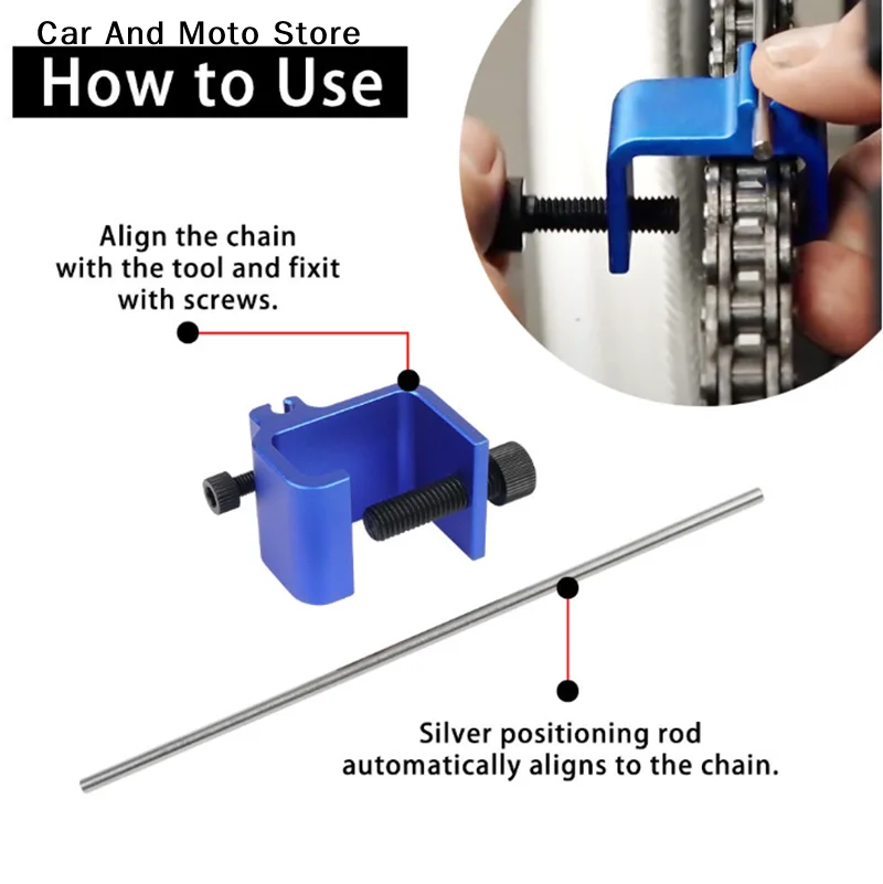 【CMO】Universal CNC Aluminum Motorcycle Chain Alignment Tool - Quick & Accurate For Motocross