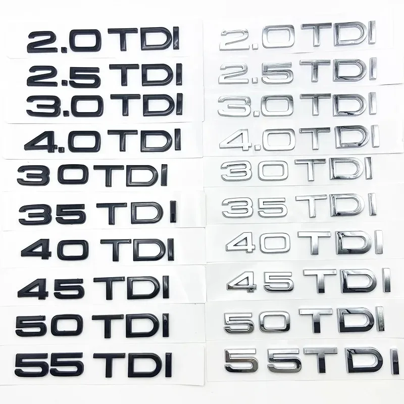 

3D ABS Car Rear Trunk Sticker 2.0 2.5 2.7 3.0 4.0 TDI 30 35 40 45 50 55 TDI Emblem For Audi A1 A3 A4 A5 A6 A7 A8 Q2 Q3 Q5 Q7 TT