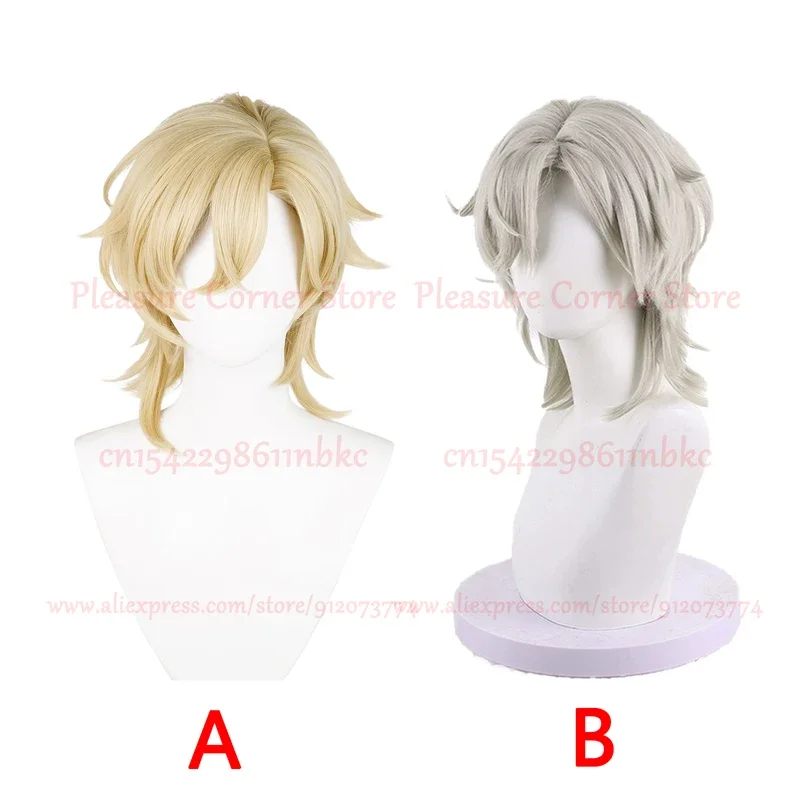 Honkai Star Rail Aventurine Cosplay Wig 40cm Short Wig Khaki Wig Cosplay Anime Cosplay Wigs Heat Resistant Synthetic Wigs