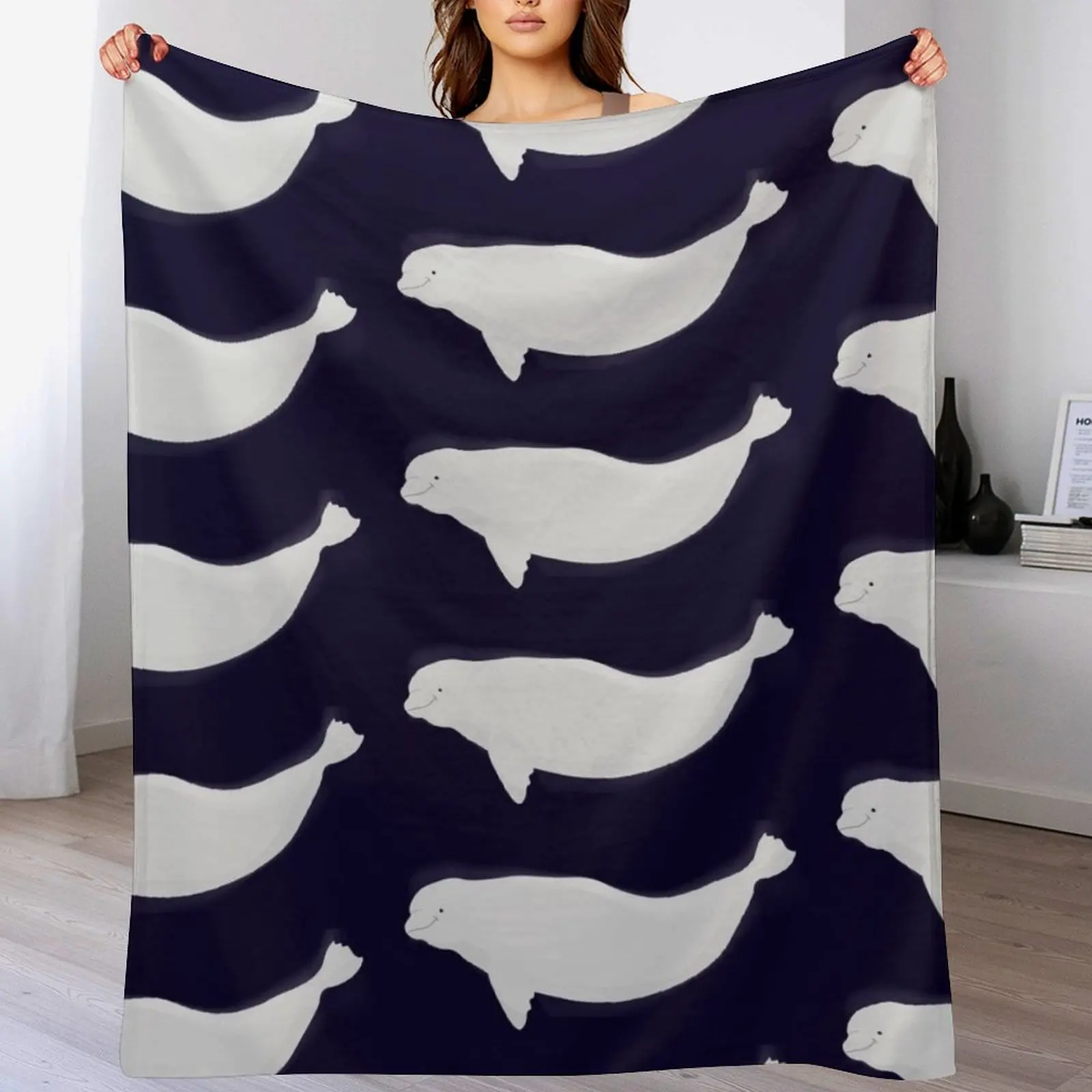 

Beluga Throw Blanket Lightweight Warm Blanket for Indoor Outdoor Use