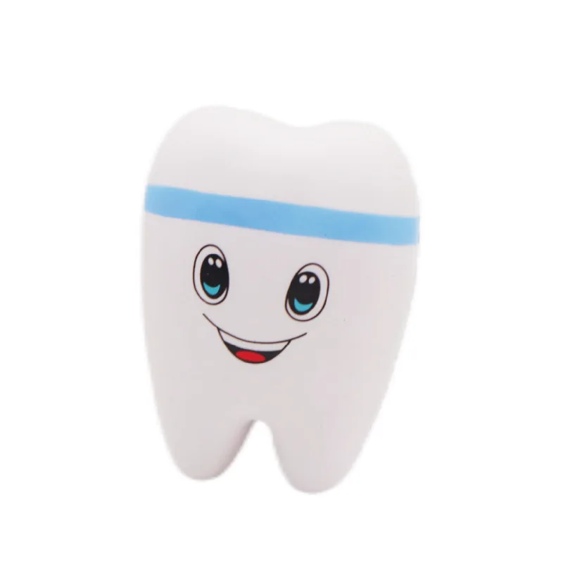 Juguete para apretar con figura de diente, artículo promocional de odontología clínica Dental, regalo de dentista, modelo de espuma de PU suave con