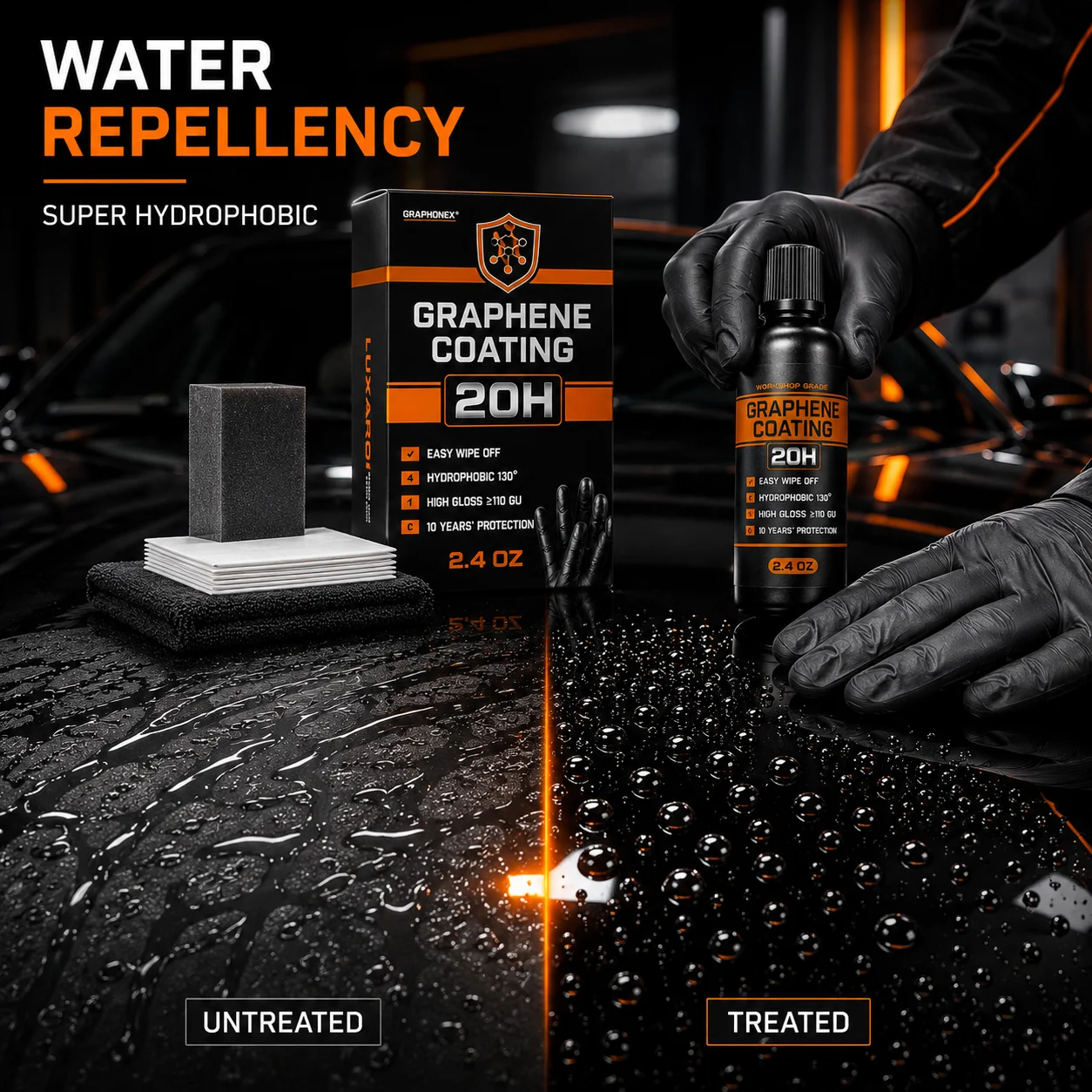 Cars Ceramic Coating 20H Graphene Ceramic Auto Detailing High Gloss Anti Scratch Nano Coat 10 Years Hydrophbic Protection