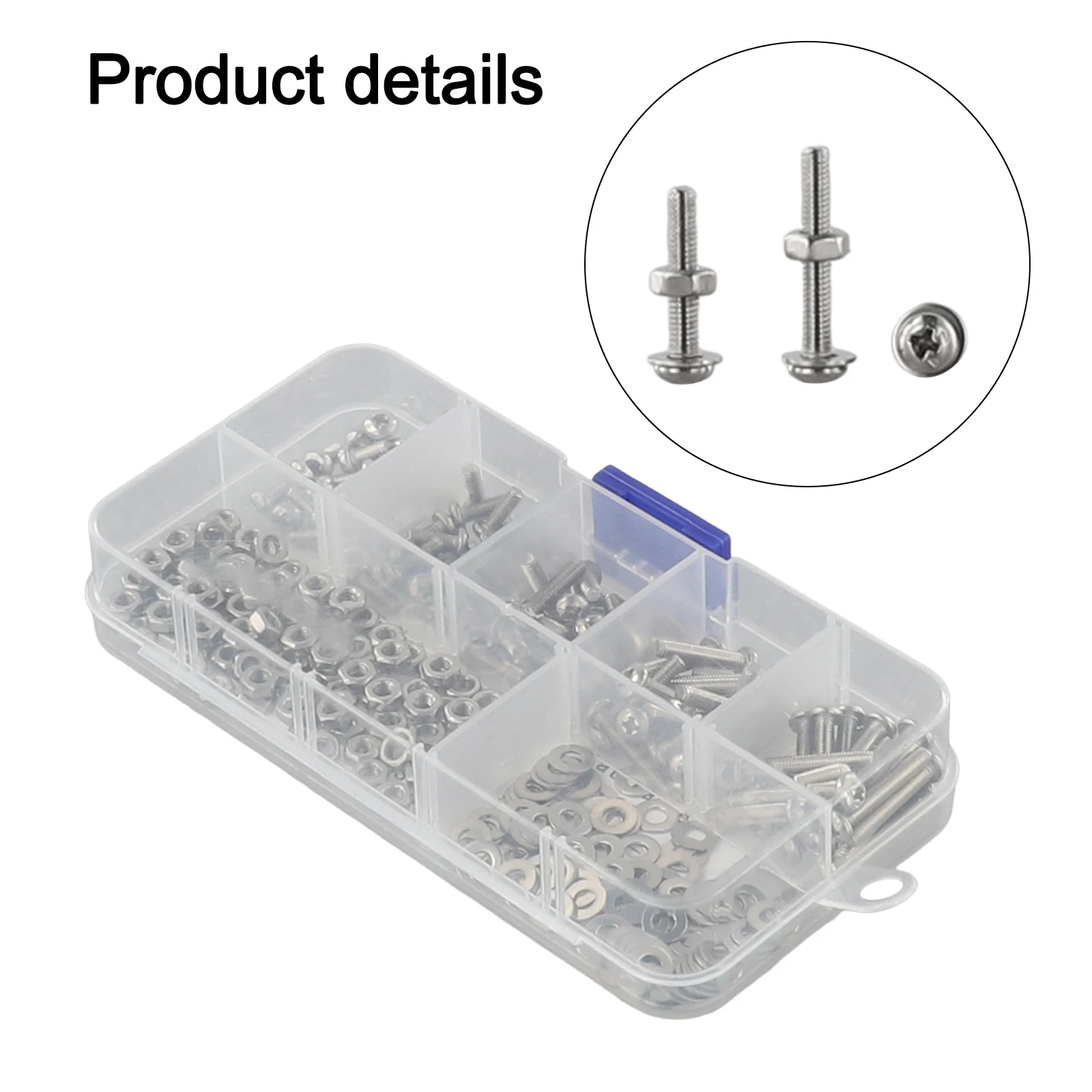304 Stainless Steel 320pcs Hexagon Screws Bolt Nuts Set with Washers for Household and Commercial Applications