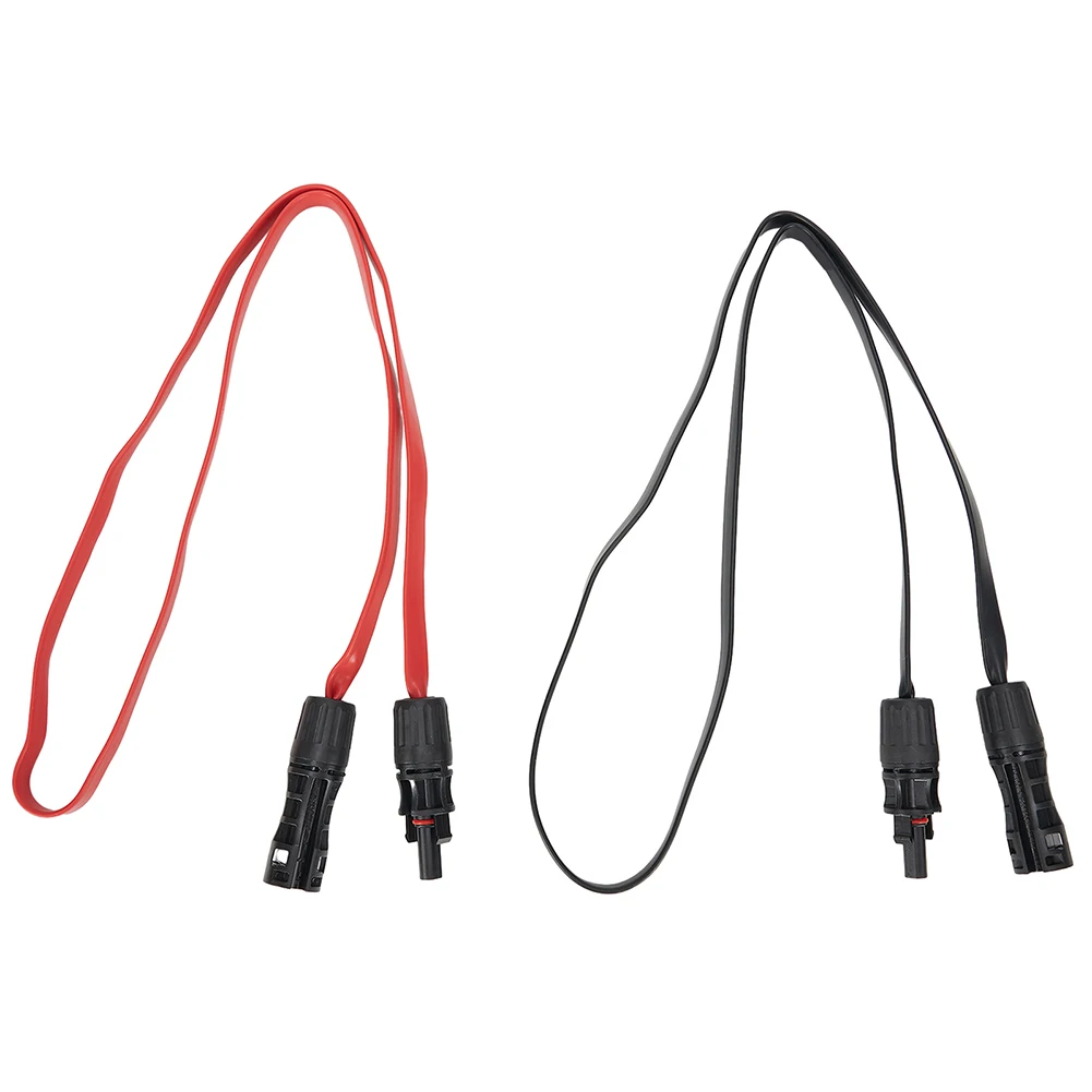 

1Pair 100cm Solar Photovoltaic Cable Casement Bushing Flexible Flat Solar Cables With Coupler For Efficient Power Transmission