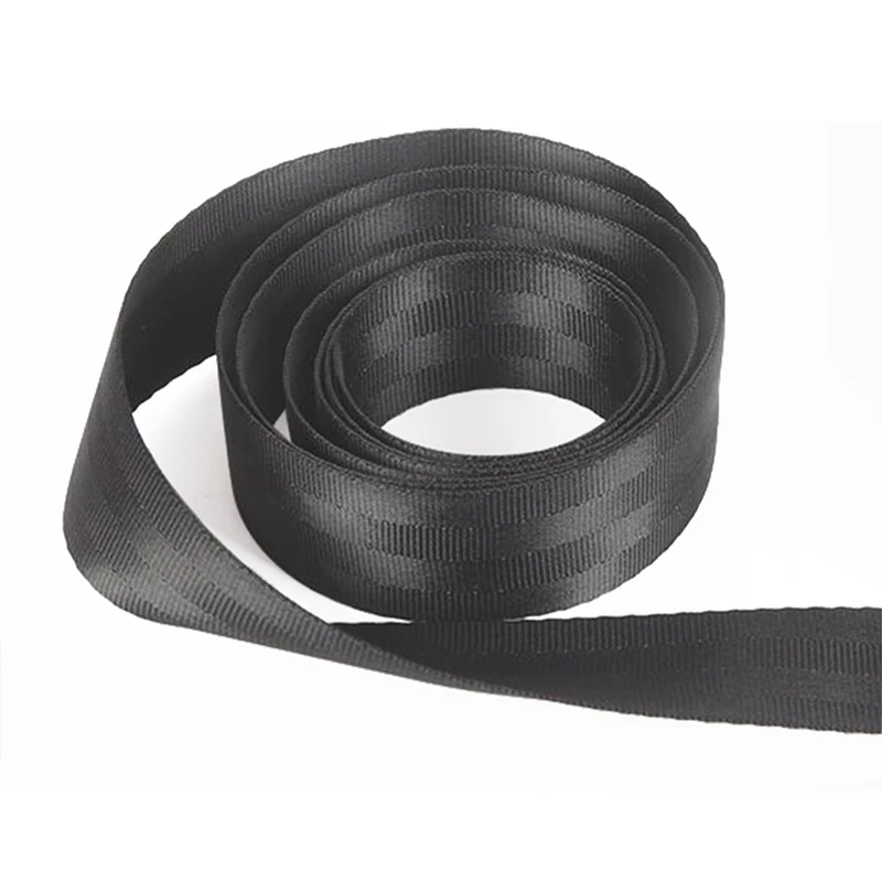 38mm Wide Roll Seat Belt Webbing Strap High-grade Polyester Baby Car Seat Stroller Safety Belt Harness Webbing Straps Black