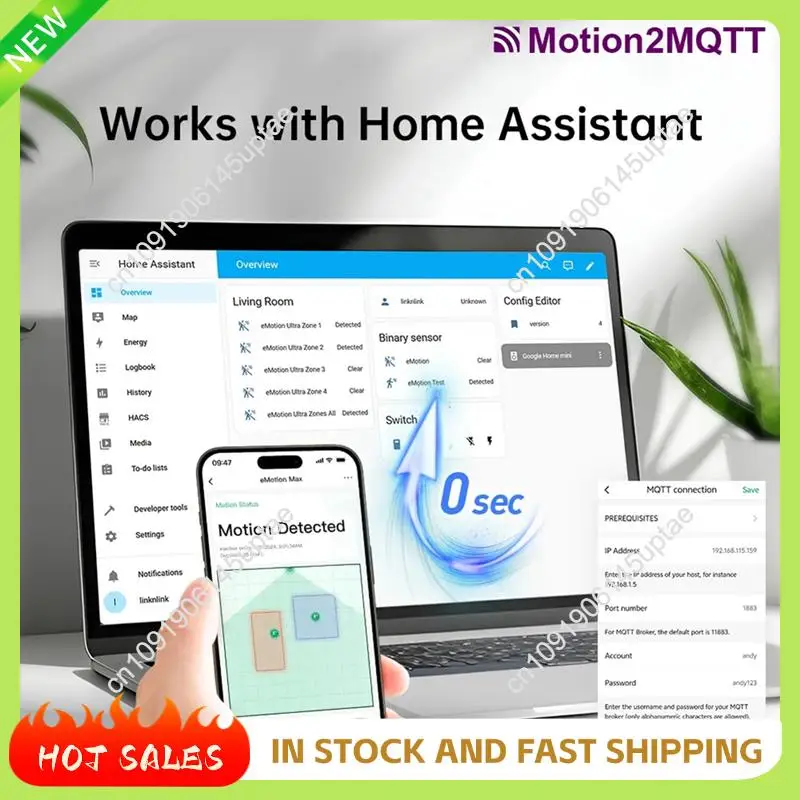 N88R Linknlink Emotion Max Wifi Sensor de presença inteligente IR Blaster, sensor de luz, Assistente doméstico Motion2mqtt