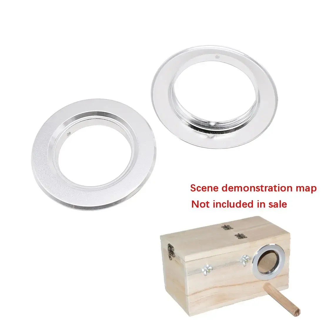 1Pc Bird Parrot Breeding Box Aluminum Products anti-bite Ring Wooden Box Birds Nest Accessories Cage Box Entrance Protection