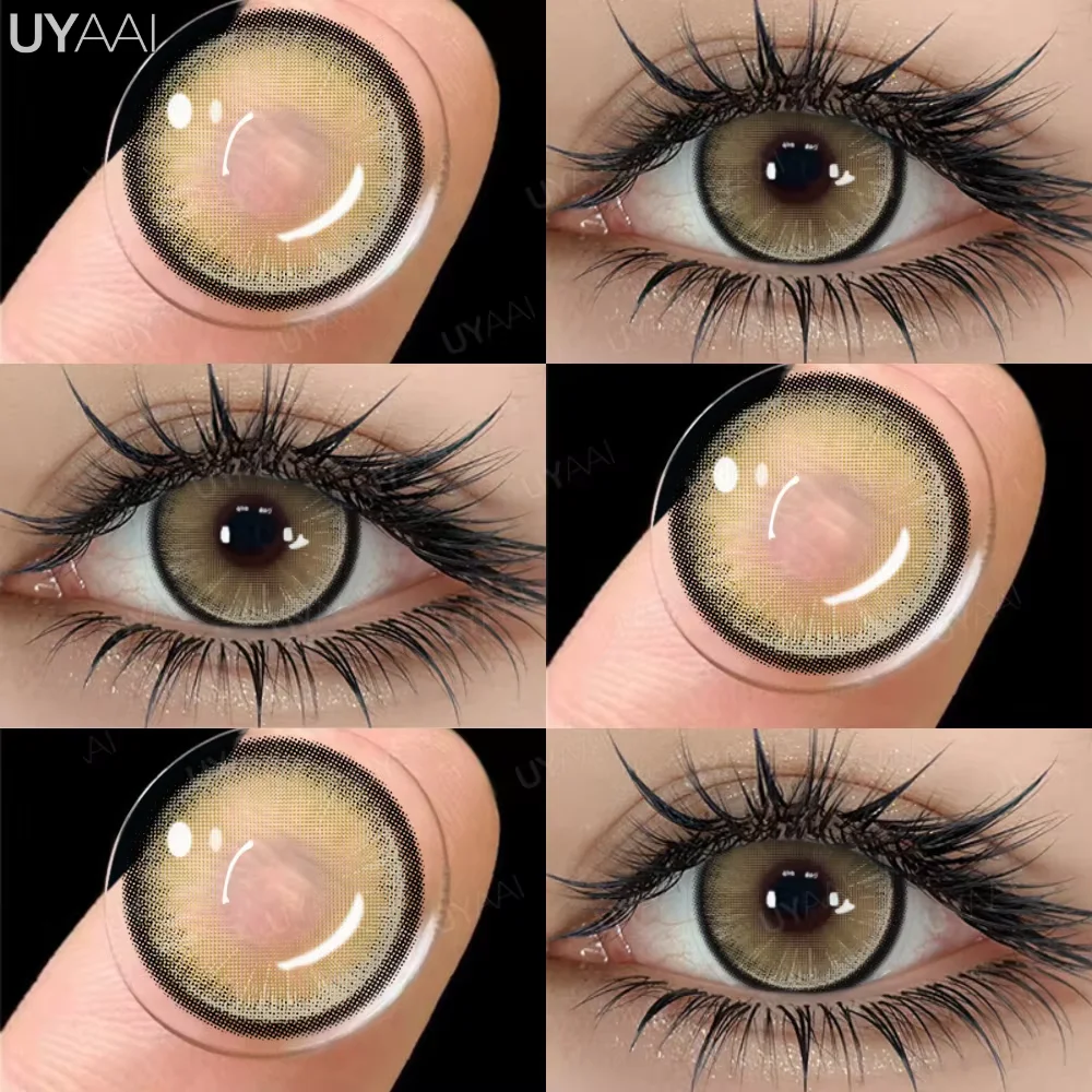 UYAAI Korean Style Fashion Lenses 1 Pair Color Contact Lenses for Eyes y2k Blue Eye Lenses Purple Colored Lenses Colorcon