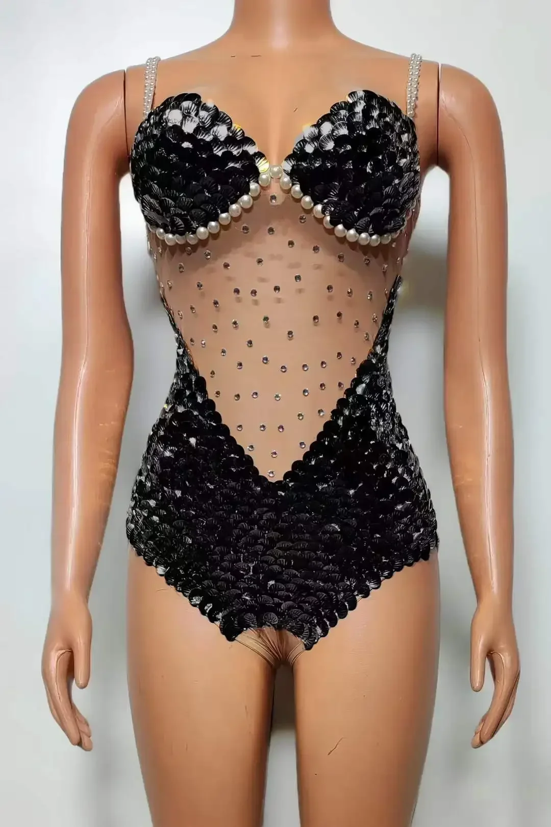 Fioletowo-czerwone świecące damskie cekiny siateczkowe body klubowe nocne gwiazdy sceniczne kostium urodzinowy królowej