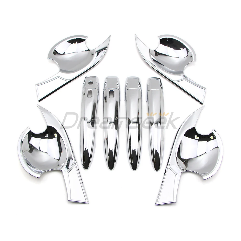 Chrome Trim Car Door Handle + Bowl Cover For Nissan X-Trail Rogue T33 2021 2022 2023 With 2 Smart Keyhole 12PCs