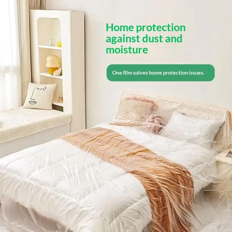 Disposable Furniture Dust-proof Films Self-adhesive Cabinet Dust Cover Cuttable Cabinet Protective Covers Masking Film
