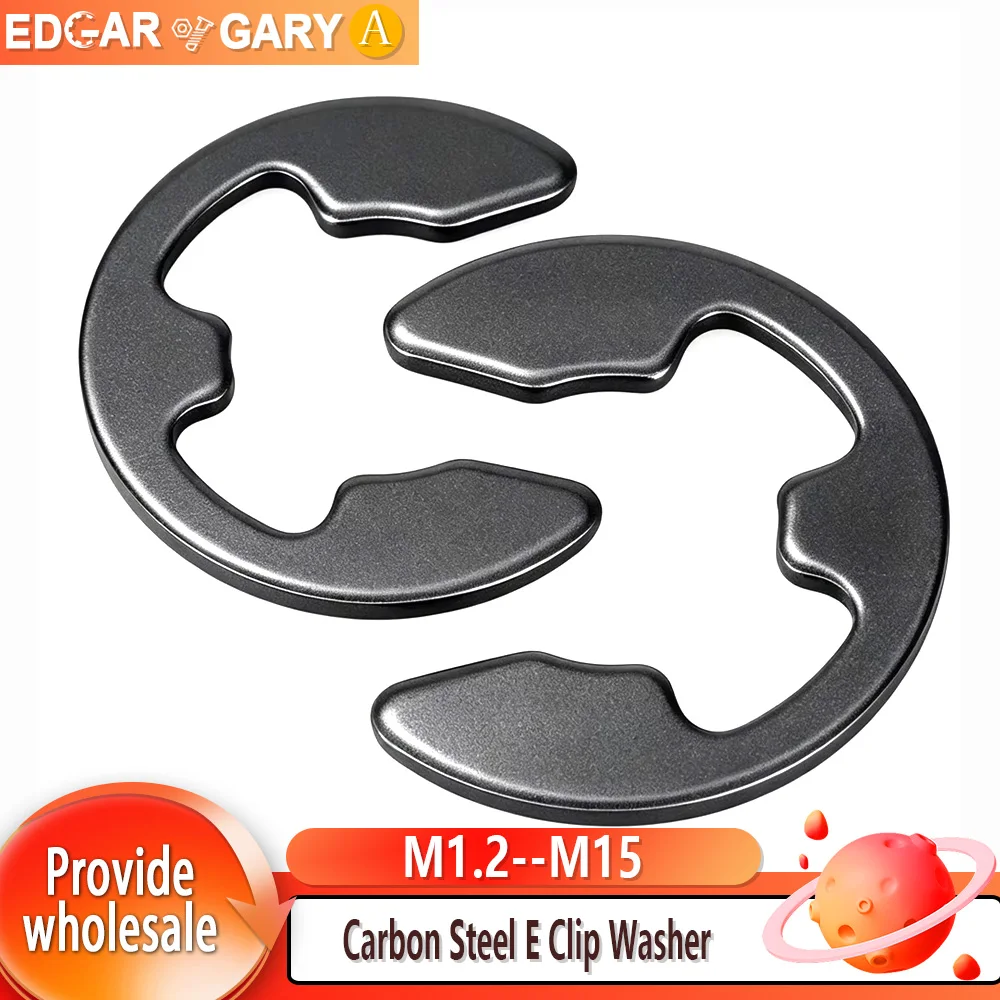 M1.2 M1.5 M2 M3 M3.5 M4 M5 M6 M8 M10M12M15 E Clip Circlip Retaining Ring External Washer Carbon Steel Gasket for Shaft Fastener