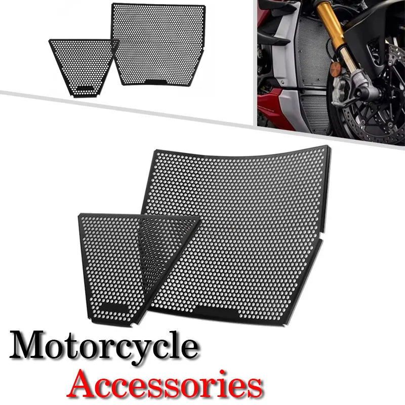 

Motorcycle Radiator Grille Cover Guard Stainless Steel Protection Protetor For DUCATI Streetfighter V4 V4S Paniagle V4 2020-2024
