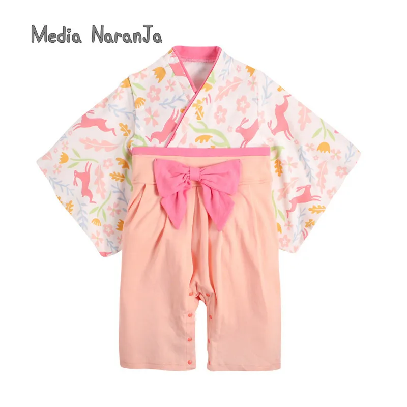 Spring Autumn winter baby long-sleeved bodysuit climbing suit Japanese girls boys toddler kimono holiday costume