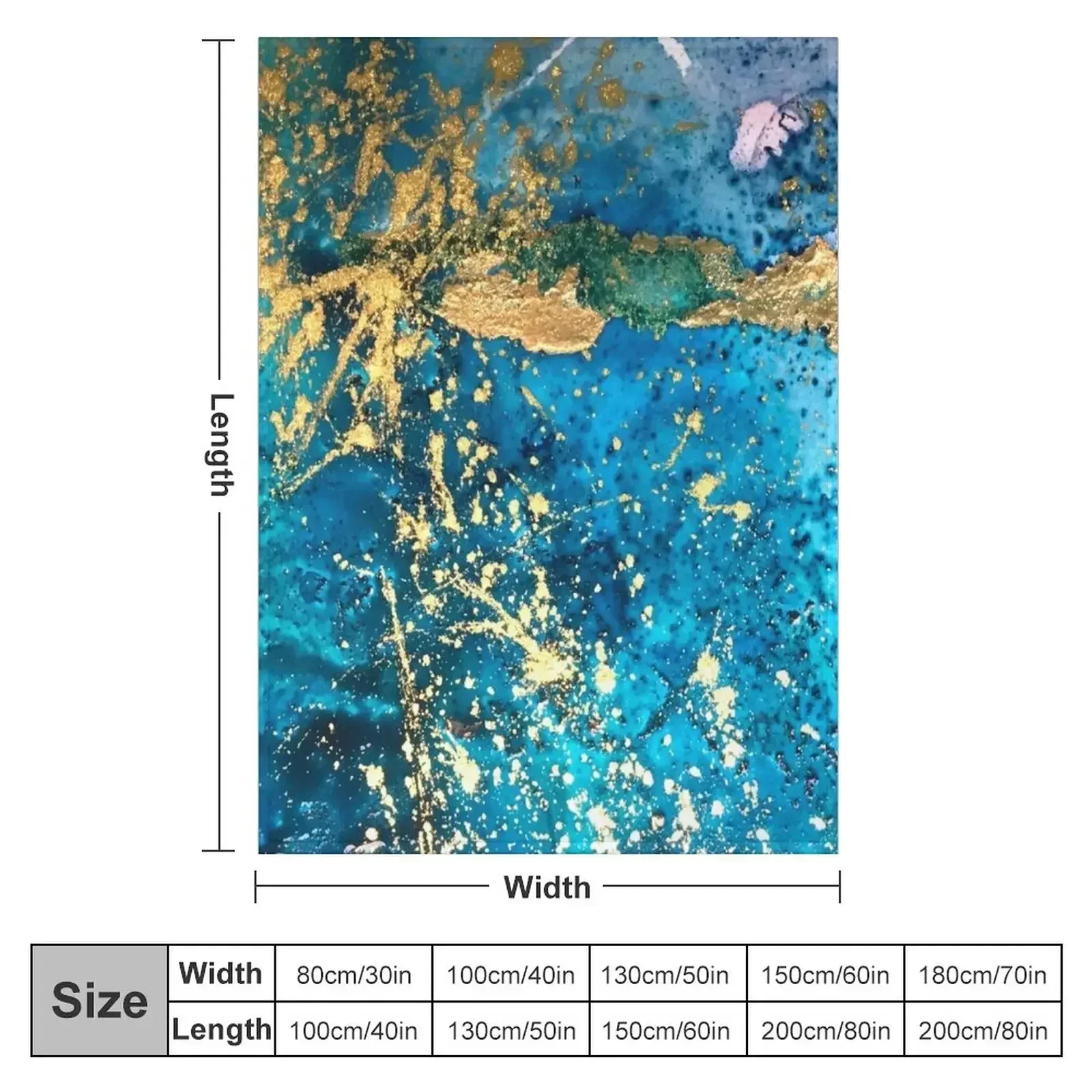 Bright gold and turquoise abstract Throw Blanket Vintage Stuffeds Luxury St Bed Fashionable Blankets
