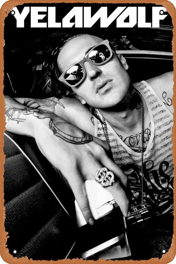 1p,Zuhhgii Music Metal Posters Yelawolf Growin Up in The Gutter Tin Metal Sign 8In X 12In, 8inchx12inch.