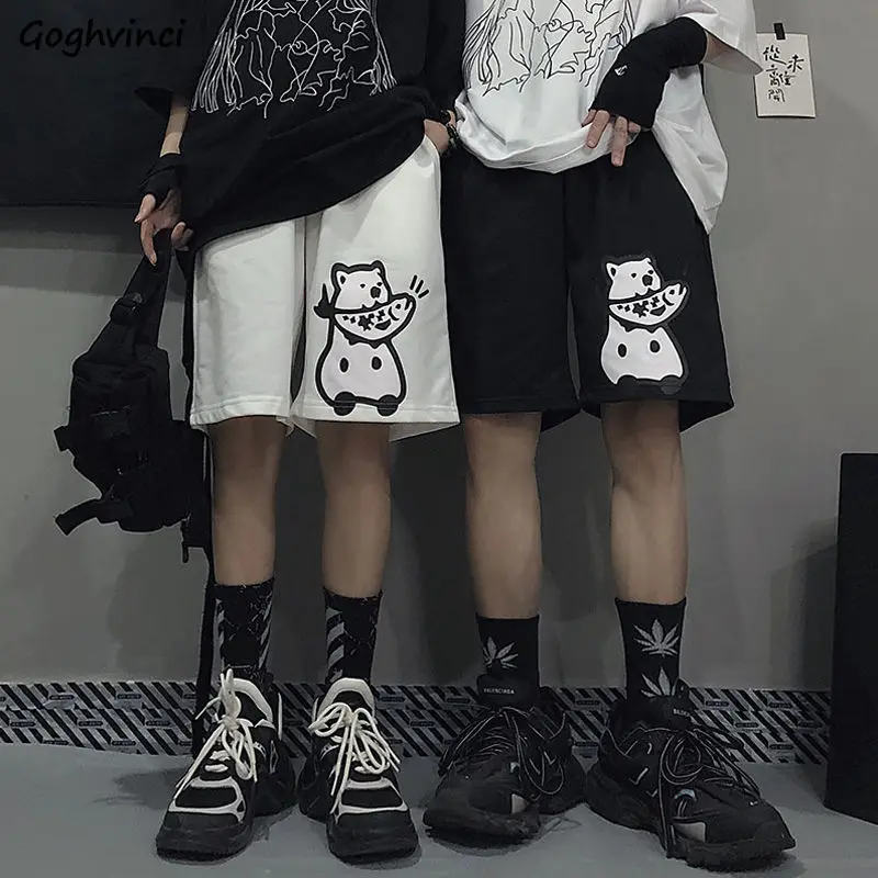 Women Shorts Half-length Loose Kawaii 2XL Printing Cartoon Streetwear BF Unisex Soft Harajuku Korean Chic Simple Daily Trendy