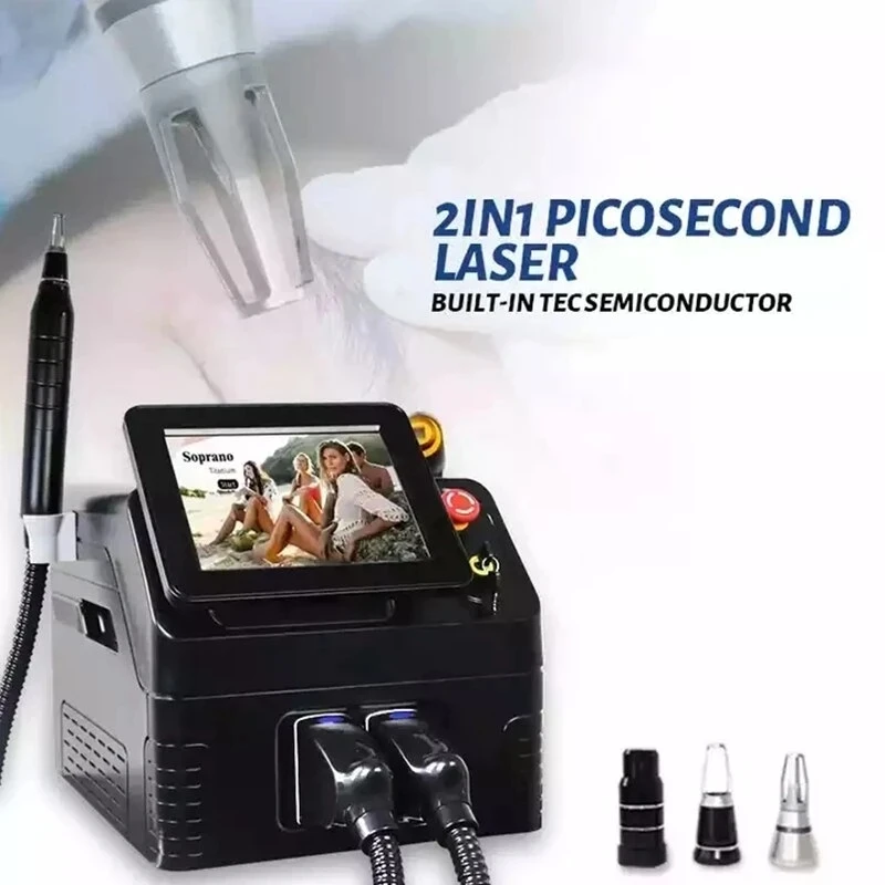 2-in 1 Professional Beauty Equipment Carbon Peel 755nm 808nm 1064nm Diode Hair Removal Pico Tattoo Removal Laser Machine