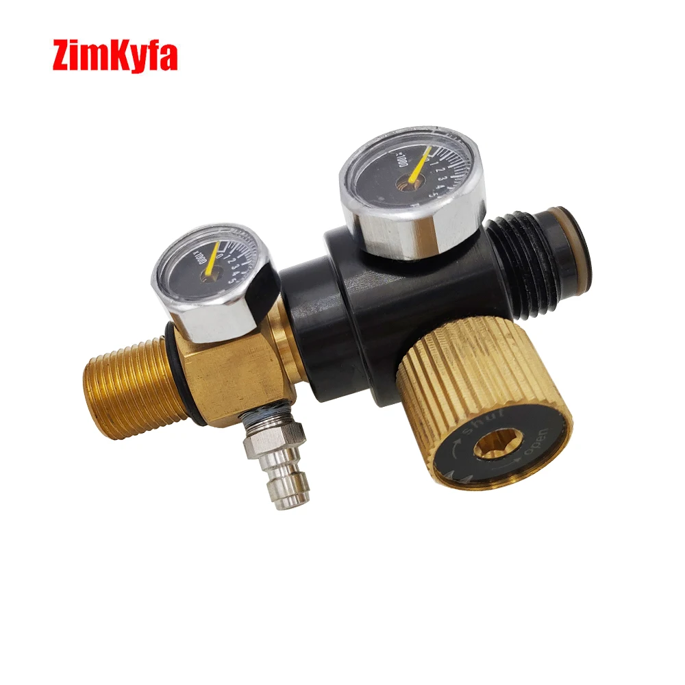 HPA Air Tank Bottle Regulator for M18x1.5,5/8-18UNF Pin Valve HP 200bar 3000psi,Pressure Gauge,8mm Refill Nipple,For Air Soft