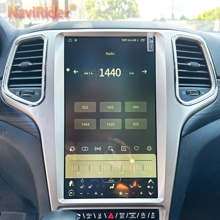 

13,6-дюймовый экран Tesla Android Radio 2din для Jeep Grand Cherokee 2014-2020, GPS Carplay, автомобильный мультимедийный видеоплеер, стерео Navi