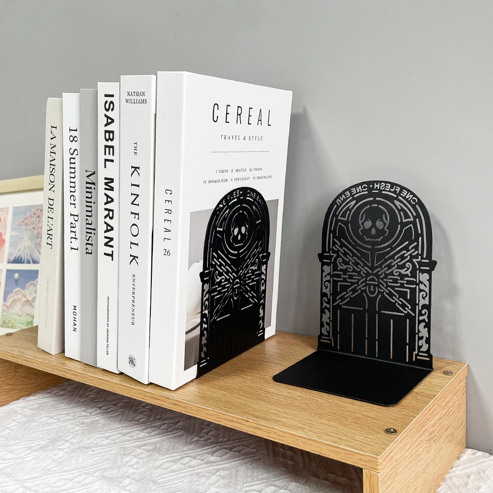 Imagem -05 - Metal Book Ends of Hells Gate Heavy Duty Bookends para Amantes para Organizar Livros Prateleiras de Livros Antiderrapantes Livro de Escritório Termina para Homens