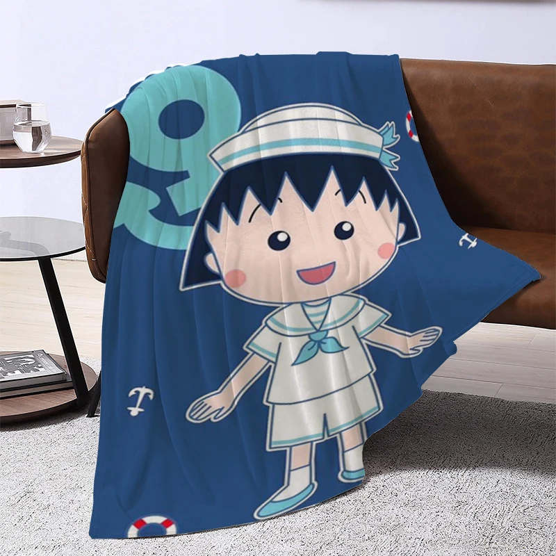 

Nap Blanket Sofa Winter Cute Chibi Maruko Chan Anime Bed Blankets & Throws Machine Washable 3D Printing Furry Anti-clumping Baby