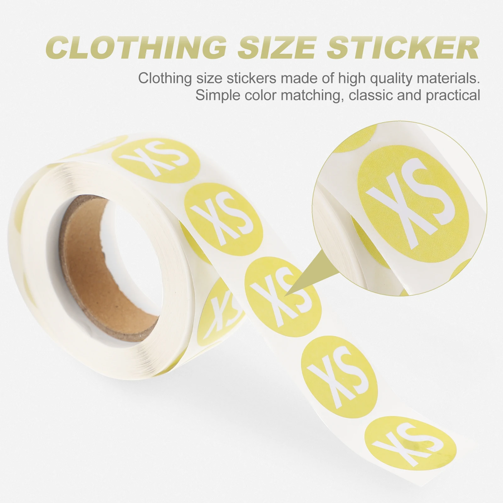 

2 Rolls Round Clothing Size Stickers Self Adhesive Multi Functional Labels Baby Colorful Sufficient Sizes Fits Gloves