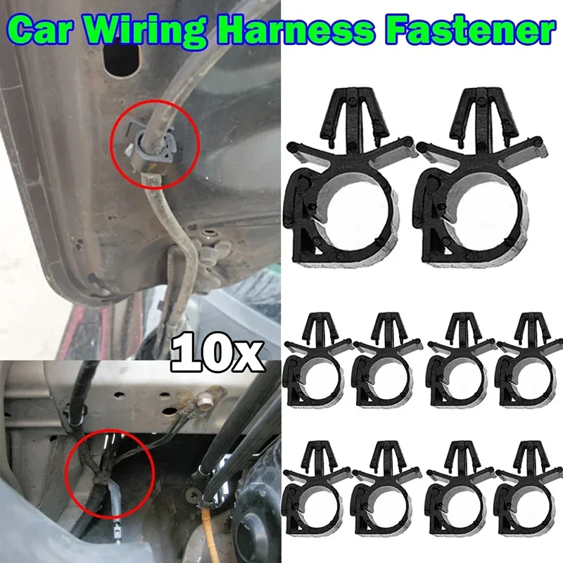 10Pcs Car Wiring Harness Fasteners Cable Tie Clips Uses for Automotive Wire Loom Securing Universal Cable Management