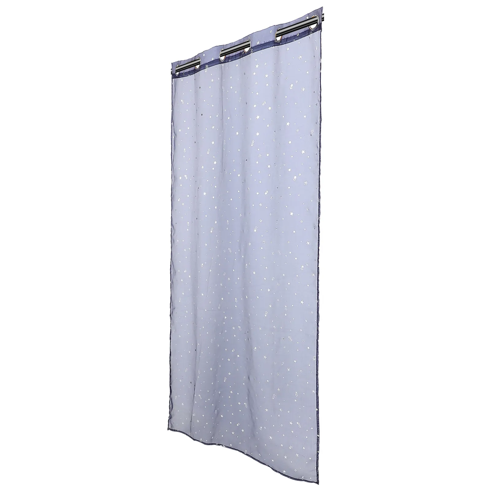 

Серебристые полупрозрачные шторы из вуали темно-синего цвета 100x200 см для дома и спальни, мягкие, пропускающие свет