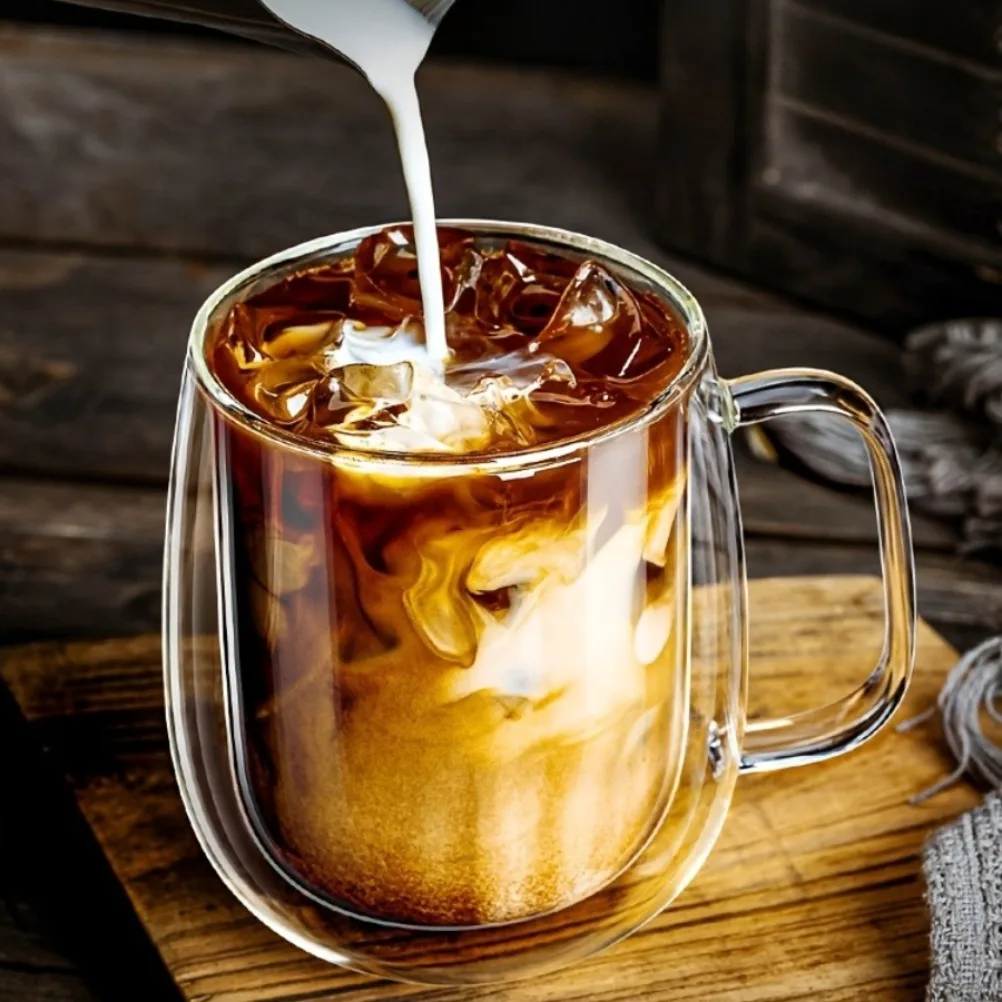 

Minimalism High Borosilicate Glass Cups Transparent Double-layerheat-resistant Water Cup with Handle Glass Cup Coffee Tea Mug