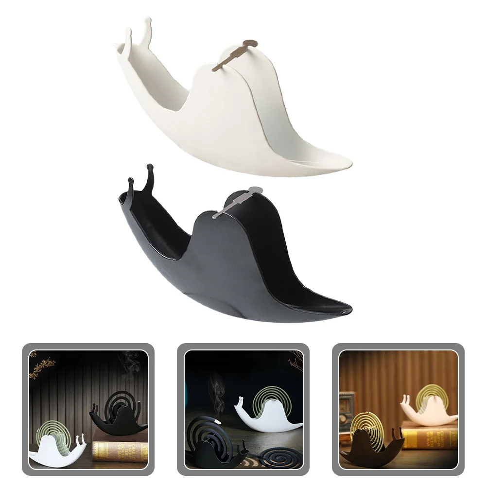 Picture 3: 2pcs Snail Mosquito Incense Holder Iron Windproof Coil Rack For Home Decor Desktop Storage Incense Burner Nordic Stand