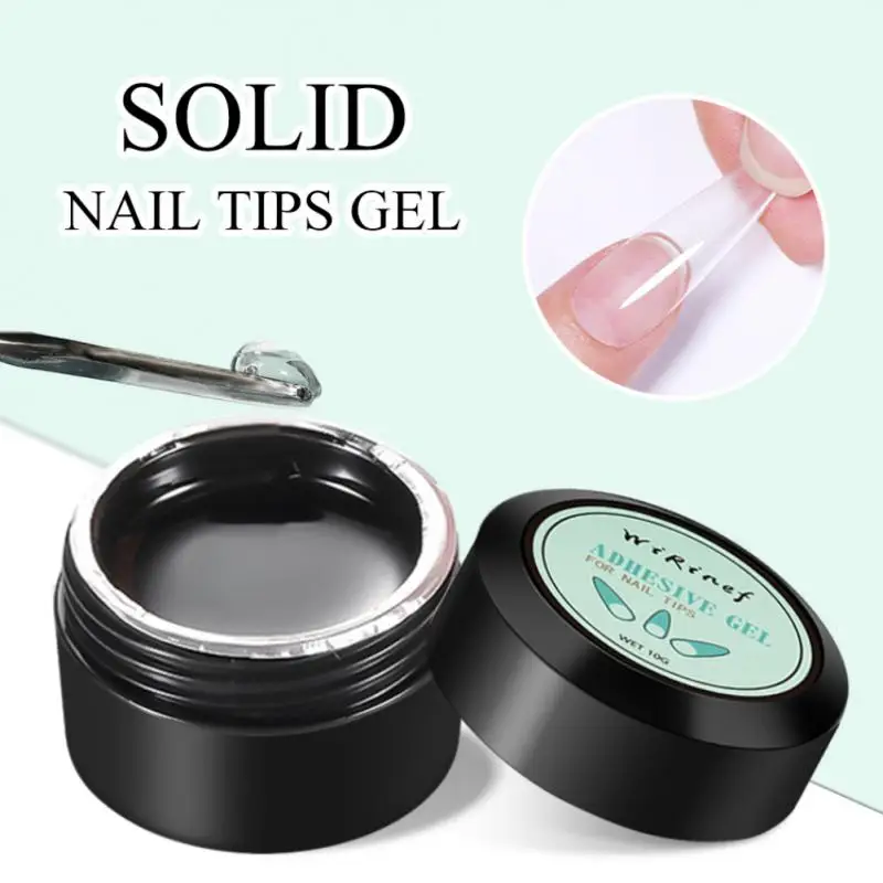 Gel Ponta Sólida para Unhas Falsas, Gel Base de Gelatina Gummy, Cola para Pontas da Cápsula de Pose Americana, Adesivo para Unhas Falsas, Mergulhe, 1 a 8 peças, 10ml