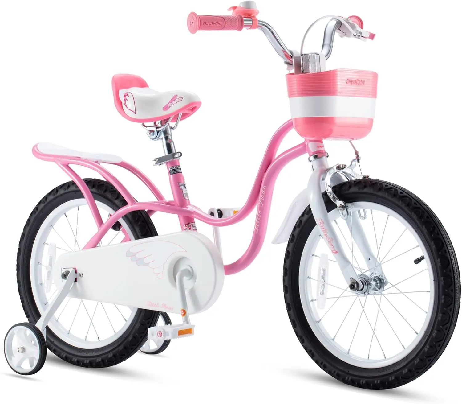 Girls Princess Bike Kids Bicycle with Basket & Mudguards 14 Inch Toddler Beginner Child Cycle for Age 3-10 Years