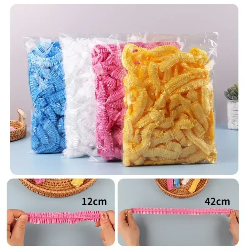 Bolsas de plástico para frutas y verduras, cubierta de cabeza de baño, envoltura de plástico de Color, almacenamiento de cocina y suministros de