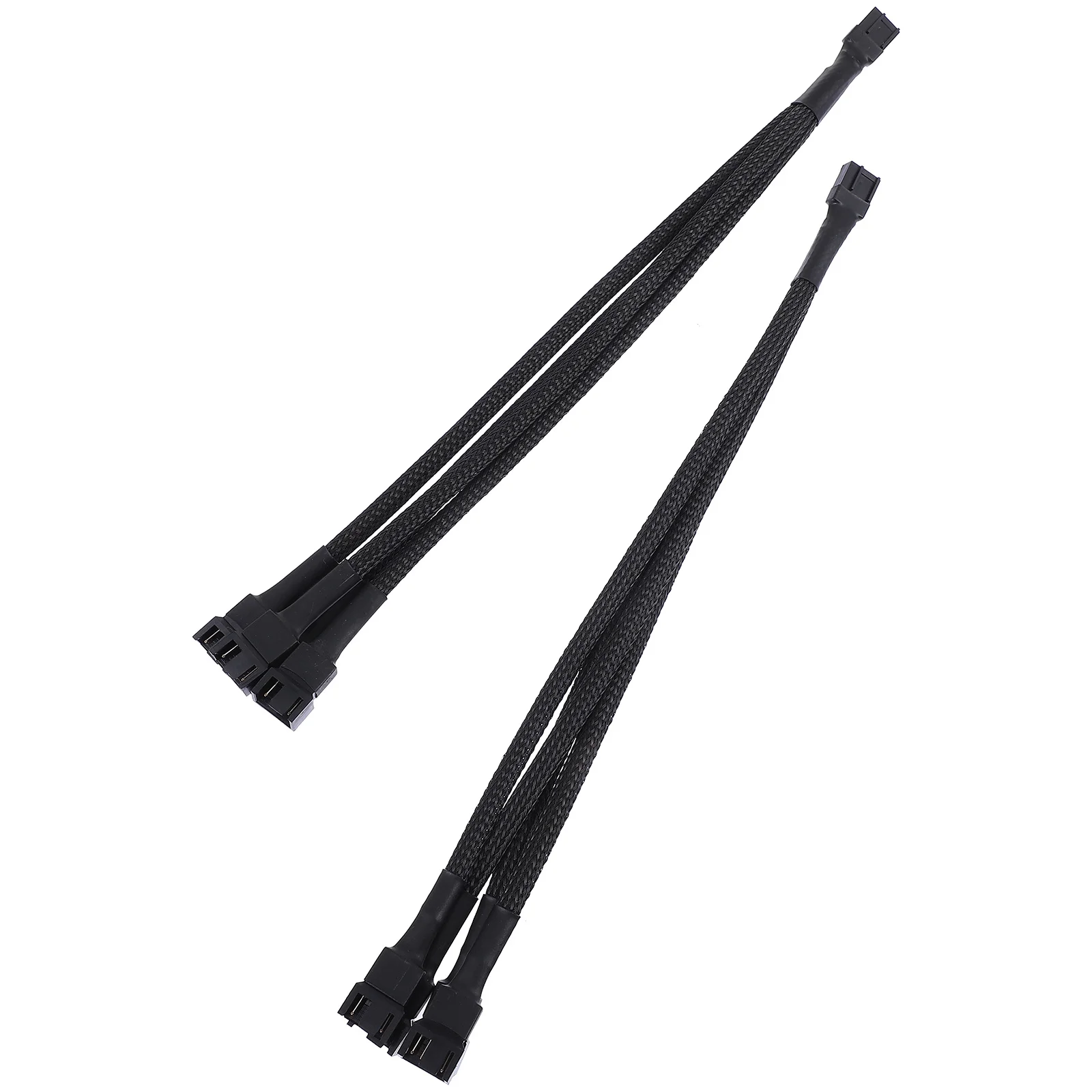 2Pcs Pwm Fan Splitter Cable 4 Pin Fan Extension Power Cable for Computer Cooler with Sleek Design Sleeve Y Splitter for Atx Case
