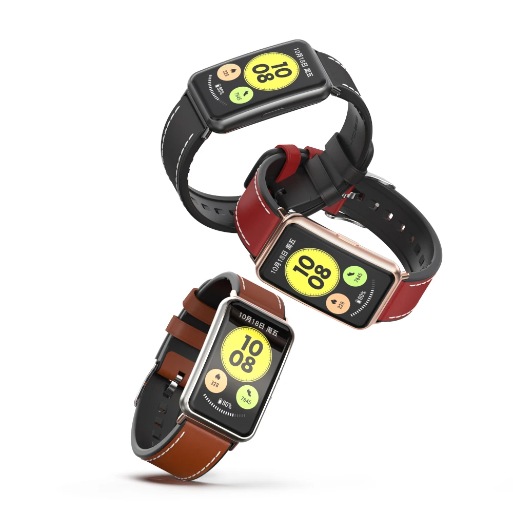 Ремешок кожаный для Huawei Watch FIT, сменный Браслет для смарт-часов Huawei, аксессуары для наручных часов