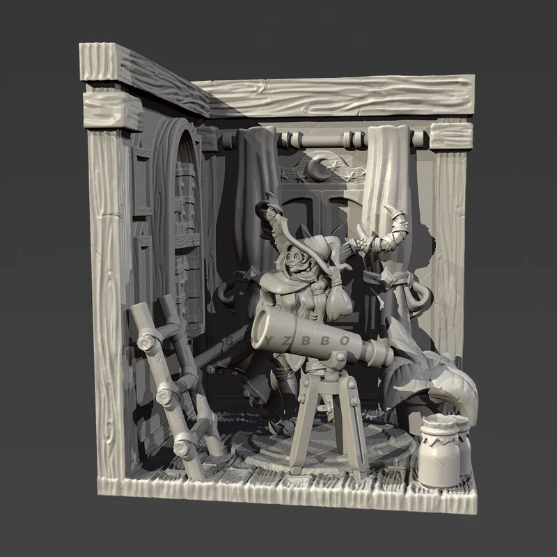 Maison magique mystérieuse en résine, 60mm 80mm, figurine Gk, Micro Miniature, modèle blanc imprimé en 3d, jouet, Kit non assemblé et non peint