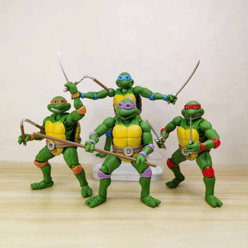 Hot 14cm Teenage Mutant Ninja Turtles Anime Figure Shf Leonardo Raphael Donatello Figurine Action Pvc Tmnt Collection Toys